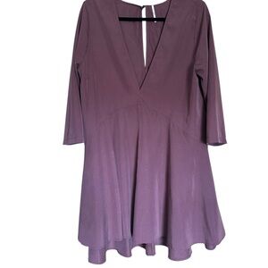 Free People Deep Purple Long Sleeve Dress